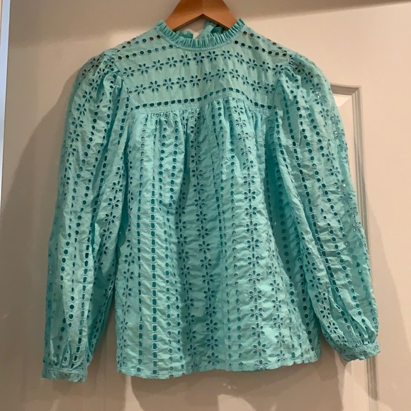 Tie-back top in ditsy eyelet - Picture 2 of 6